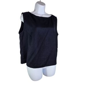 Dusan 100% Cashmere Navy Blue Sleeveless Shell Top Made In Italy Xl